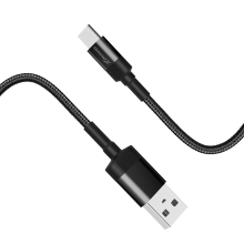 Купить Кабель Grand-X USB-type C 3A, 1m, CU, Fast Сharge, Black, защита - ткань оплетки, BOX (FC-03) - фото 2