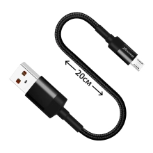 Купити Кабель Grand-X для Power Bank USB-microUSB FM-20M 20cm, CU, Black, захист тканин.оплетення BOX (FM-20M) - фото 2