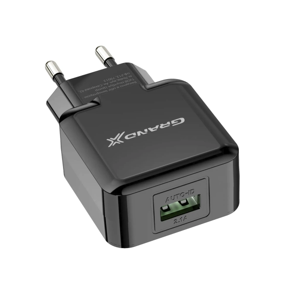 Купить Зарядное устройство Grand-X USB 5V 2,1A Black с защитой от перегрузки + cable USB -> Type C, Cu, 4A, TPE, 1m (CH-03T) - фото 4