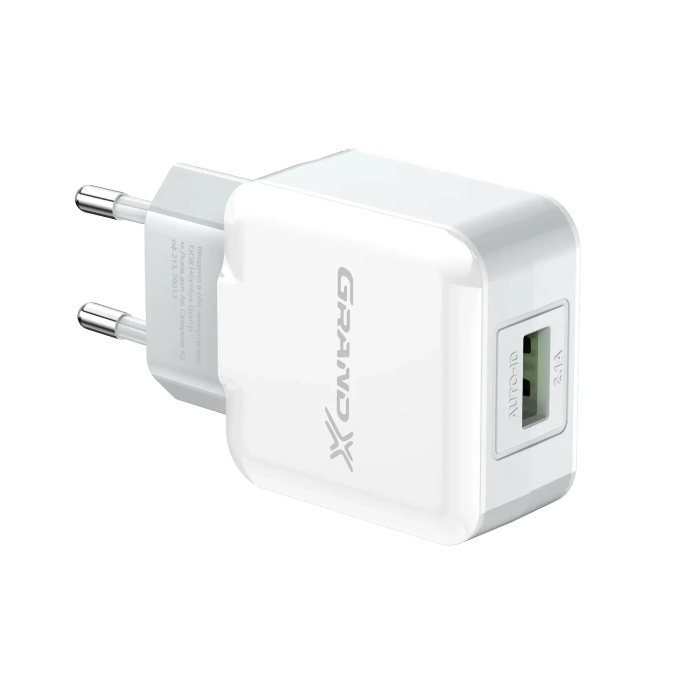 Купити Зарядний пристрій Grand-X USB 5V 2,1A White з захистом від перенавантажень +  cable USB -> micro USB, Cu (CH-03UMW) - фото 1