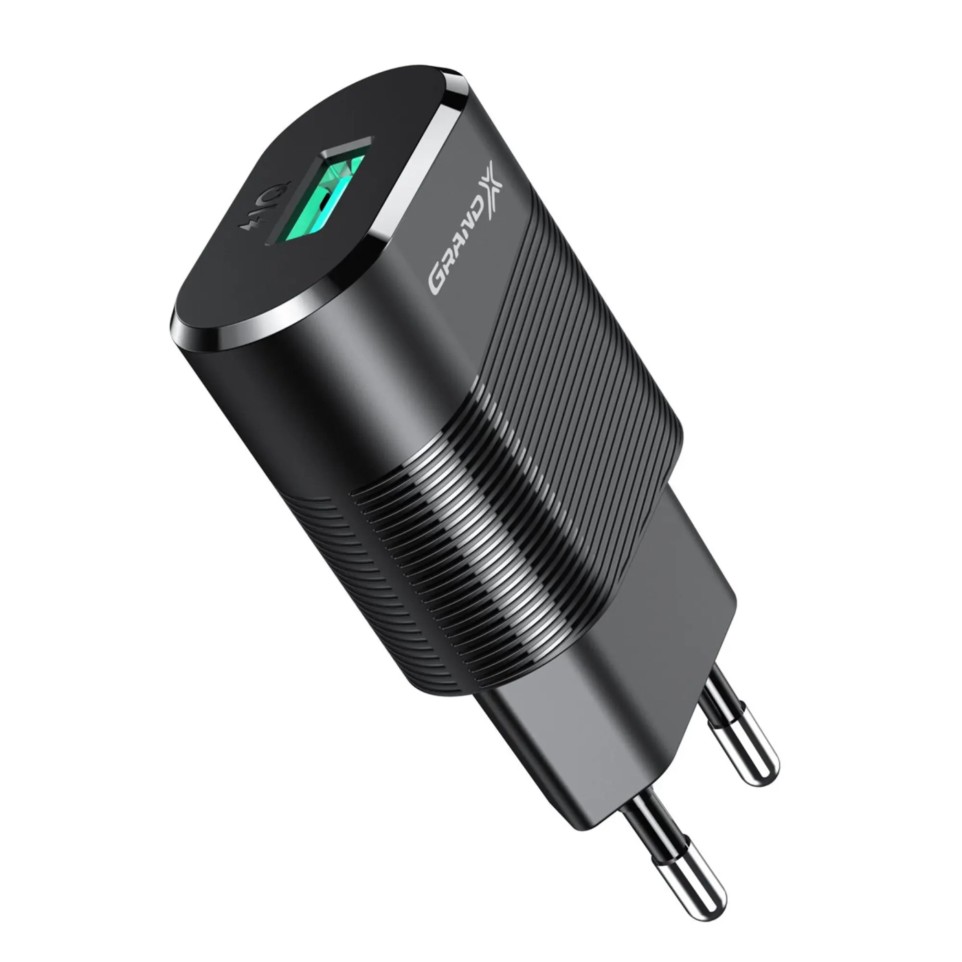 Купити Зарядний пристрій Grand-X USB 5V 2,1A з захистом від перенавантажень + cable USB -> Lightning (CH-17BL) - фото 1