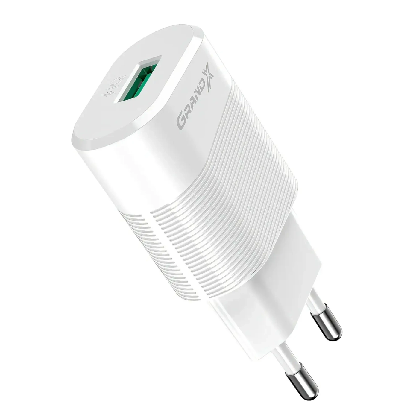 Купити Зарядний пристрій Grand-X USB 5V 2,1A White з захистом від перенавантаження (CH-17W) - фото 0