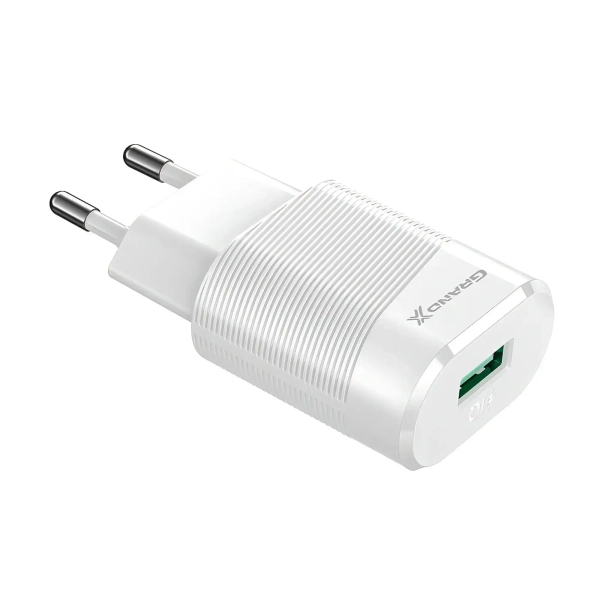 Купити Зарядний пристрій Grand-X USB 5V 2,1A White з захистом від перенавантаження (CH-17W) - фото 2