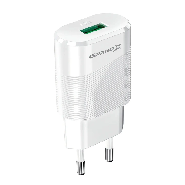 Купити Зарядний пристрій Grand-X USB 5V 2,1Aз захистом від перенавантажень + cable USB -> Lightning, Cu (CH-17WL) - фото 2