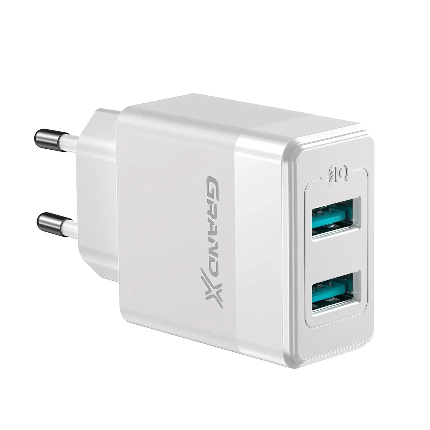 Купить Зарялний пристрій Grand-X 2USB 5V 2,4A White с защитой от перегрузки + cable USB-Lightning (CH-50WL) - фото 1