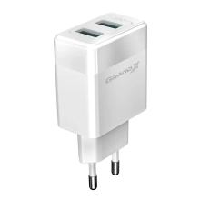 Купить Зарялний пристрій Grand-X 2USB 5V 2,4A White с защитой от перегрузки + cable USB-Lightning (CH-50WL) - фото 3
