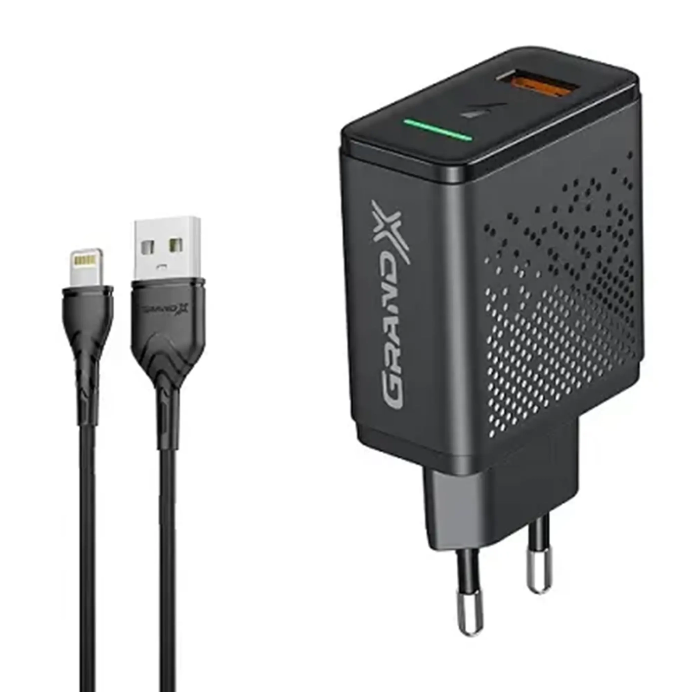 Купити Зарядний пристрій Grand-X Fast Charge 3-в-1 QC3.0, FCP, AFC, 18W + кабель USB-Lightning (CH-650L) - фото 0