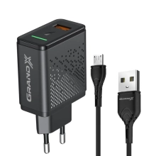 Купить Зарядное устройство Grand-X Fast Charge 3-в-1 QC3.0, FCP, AFC, 18W + кабель USB-microUSB (CH-650M) - фото 0