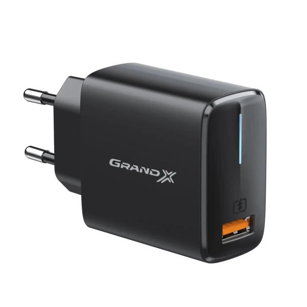 Купити Зарядний пристрій Grand-X Quick Charge QC3.0 + USB-micro USB 2,1A, 1m, Black (CH-550BM) - фото 1
