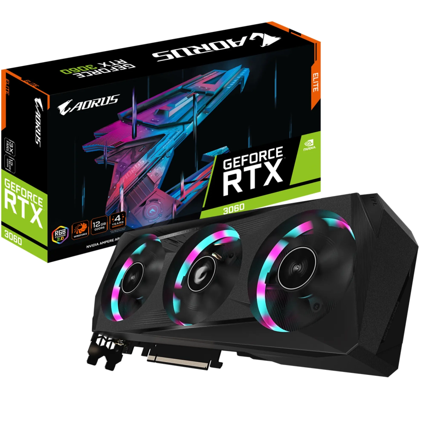 Купить Видеокарта GIGABYTE AORUS GeForce RTX 3060 ELITE 12G (rev. 2.0) - фото 8