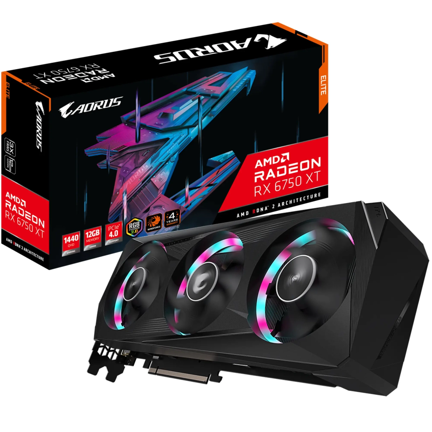 Купить Видеокарта GIGABYTE AORUS Radeon RX 6750 XT ELITE 12G - фото 9