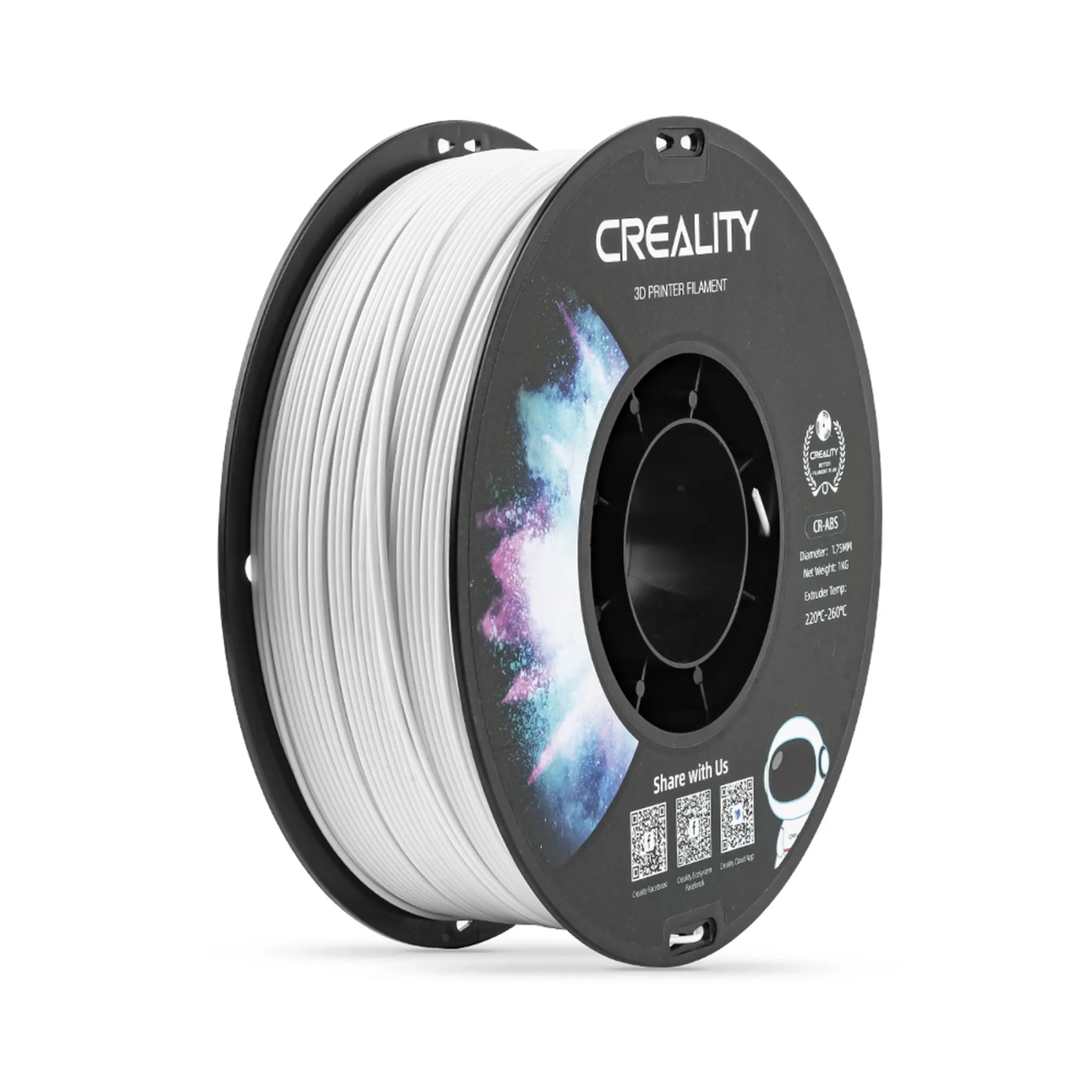 Купити ABS Filament (пластик) для 3D принтера CREALITY 1кг, 1.75мм, білий - фото 1
