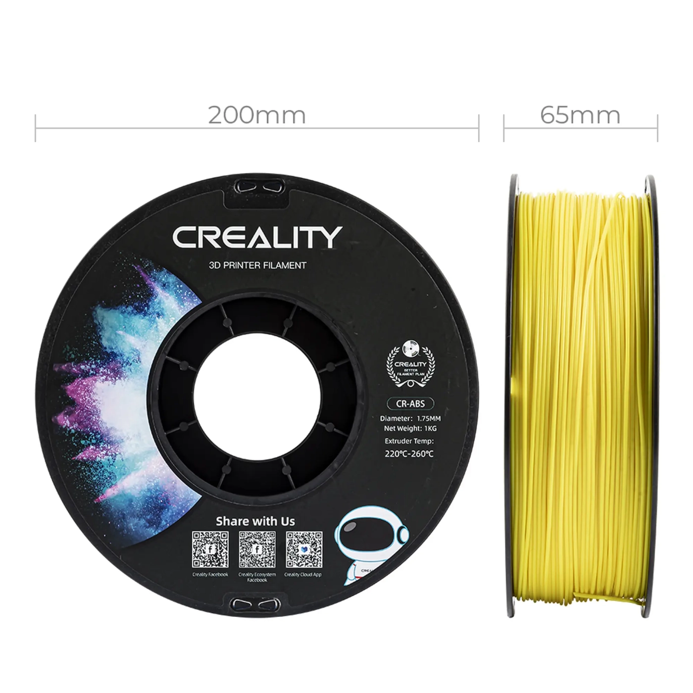 Купити ABS Filament (пластик) для 3D принтера CREALITY 1кг, 1.75мм, жовтий - фото 5
