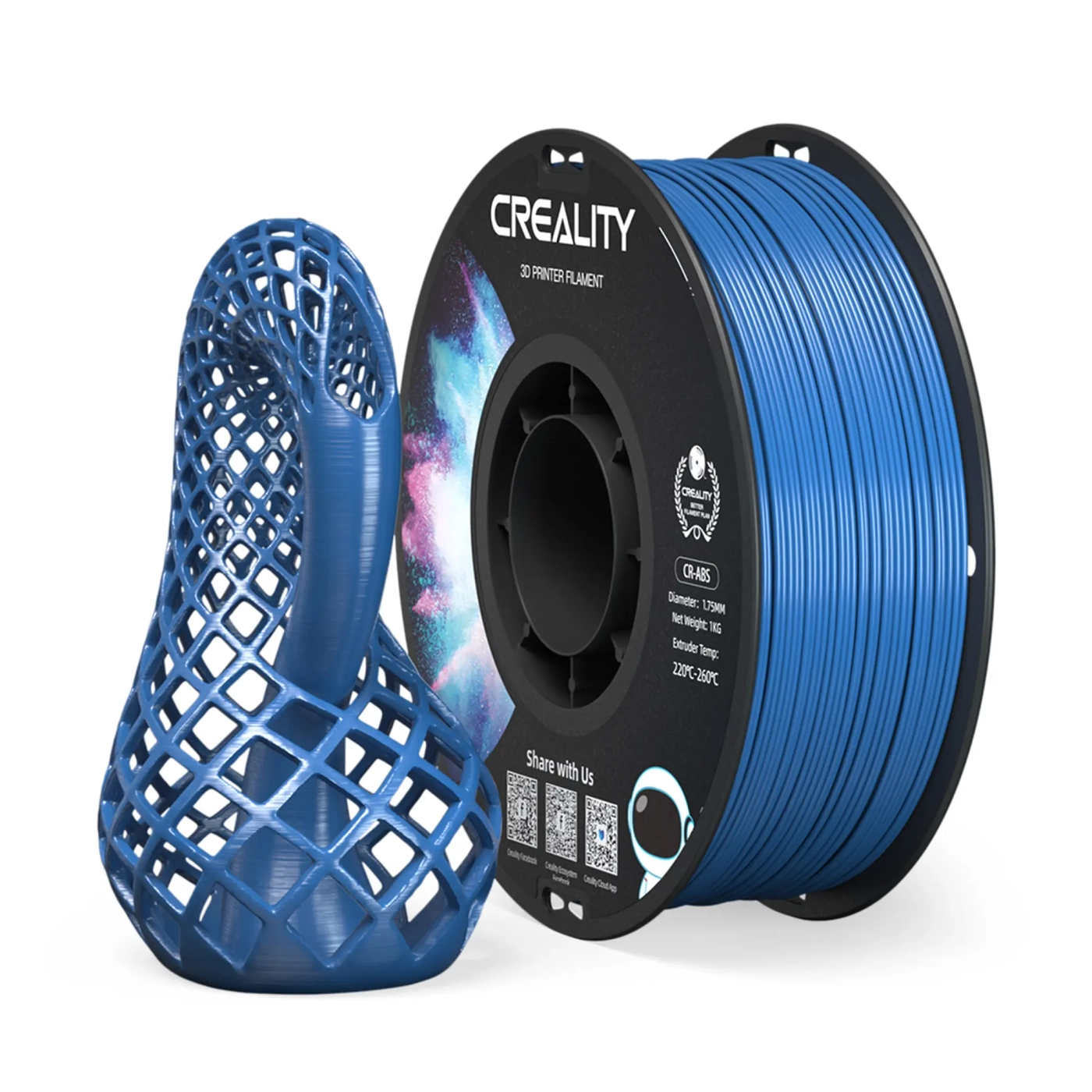 Купить ABS Filament (пластик) для 3D принтера CREALITY 1кг, 1.75мм, синий - фото 2