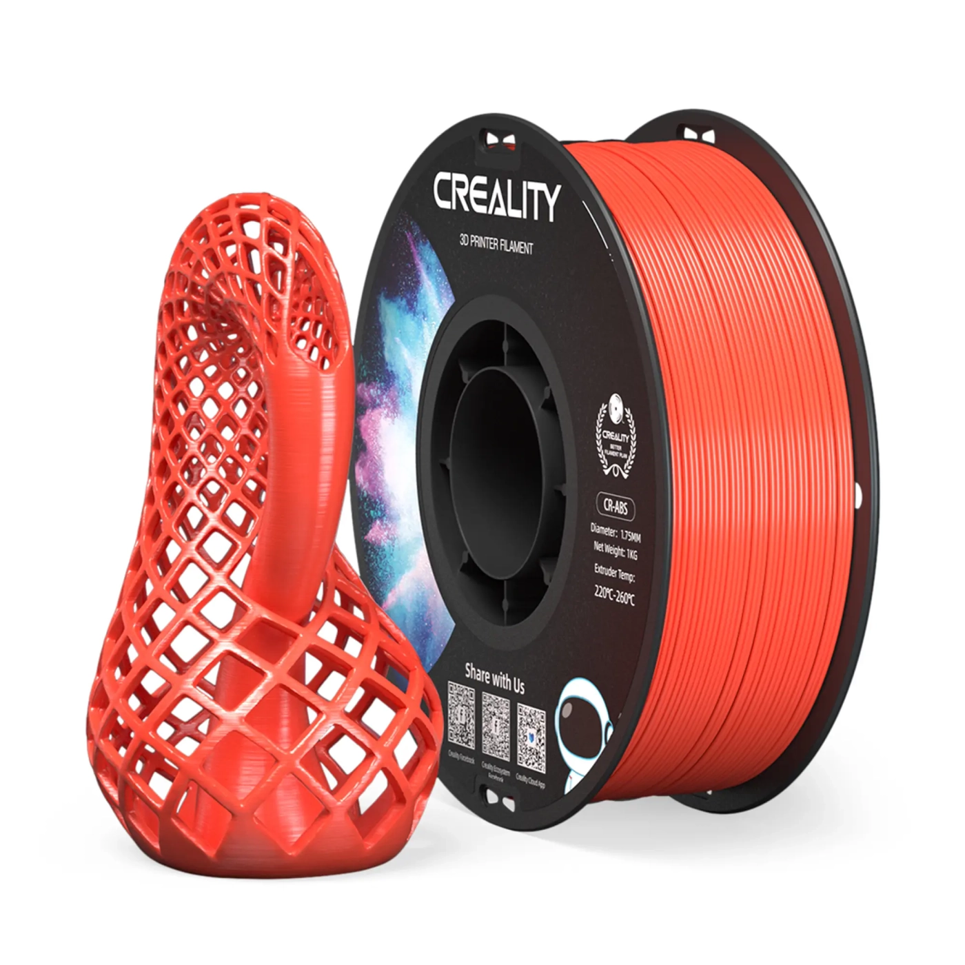 Купить ABS Filament (пластик) для 3D принтера CREALITY 1кг, 1.75мм, красный - фото 2