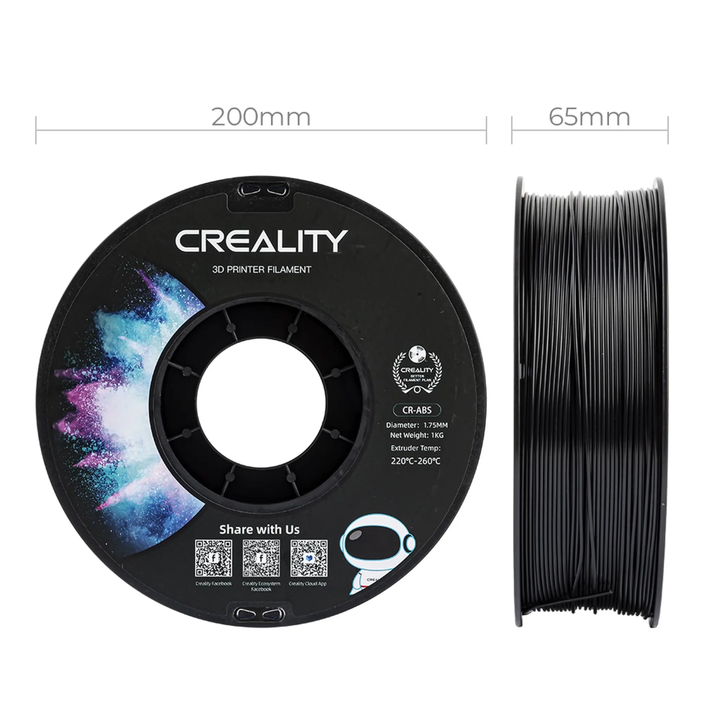 Купить ABS Filament (пластик) для 3D принтера CREALITY 1кг, 1.75мм, черный - фото 6