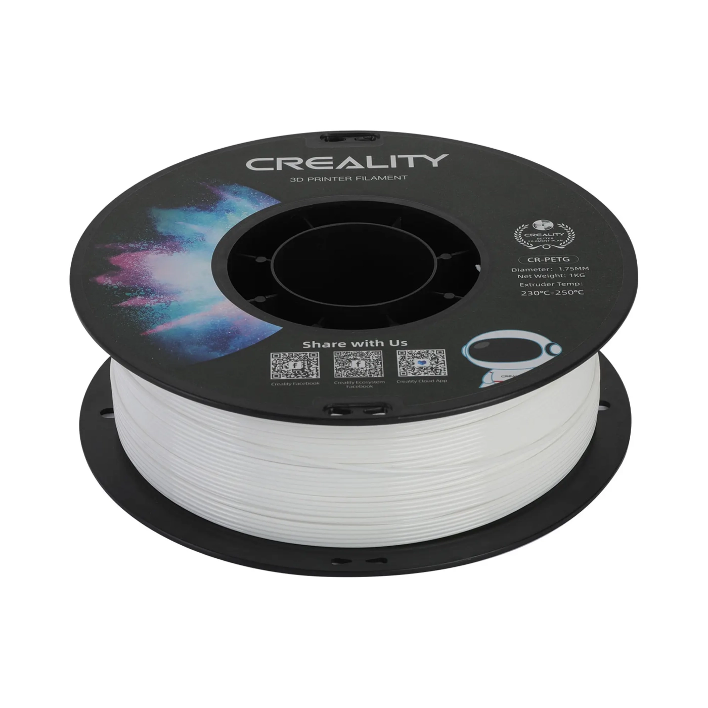 Купити PETG Filament (пластик) для 3D принтера CREALITY 1кг, 1.75мм, білий - фото 5