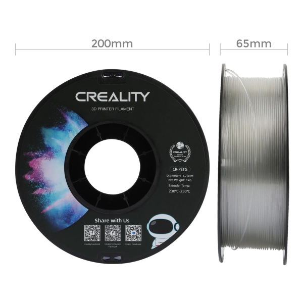 Купить PETG Filament (пластик) для 3D принтера CREALITY 1кг, 1.75мм, прозрачный - фото 6