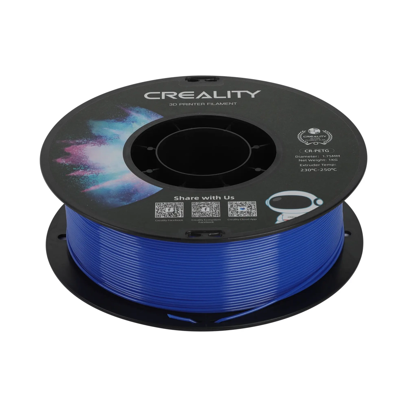 Купить PETG Filament (пластик) для 3D принтера CREALITY 1кг, 1.75мм, синий - фото 4