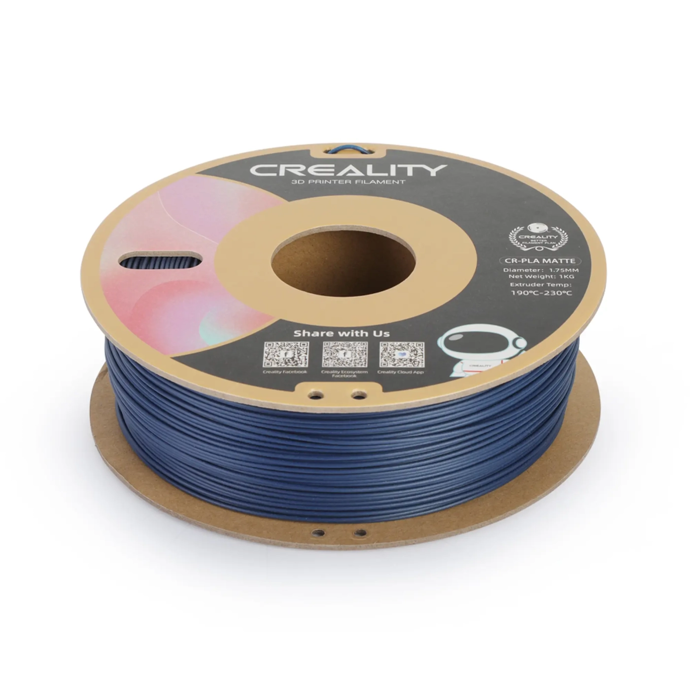Купити PLA Filament (пластик) для 3D принтера CREALITY матовий 1кг, 1.75мм, темно-синій - фото 2