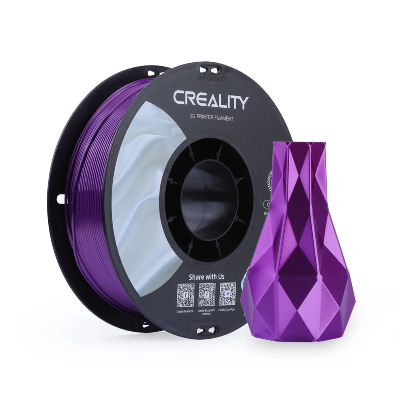 Купить PLA Filament (пластик) для 3D принтера CREALITY шелковый блеск 1кг, 1.75мм, фиолетовый - фото 2
