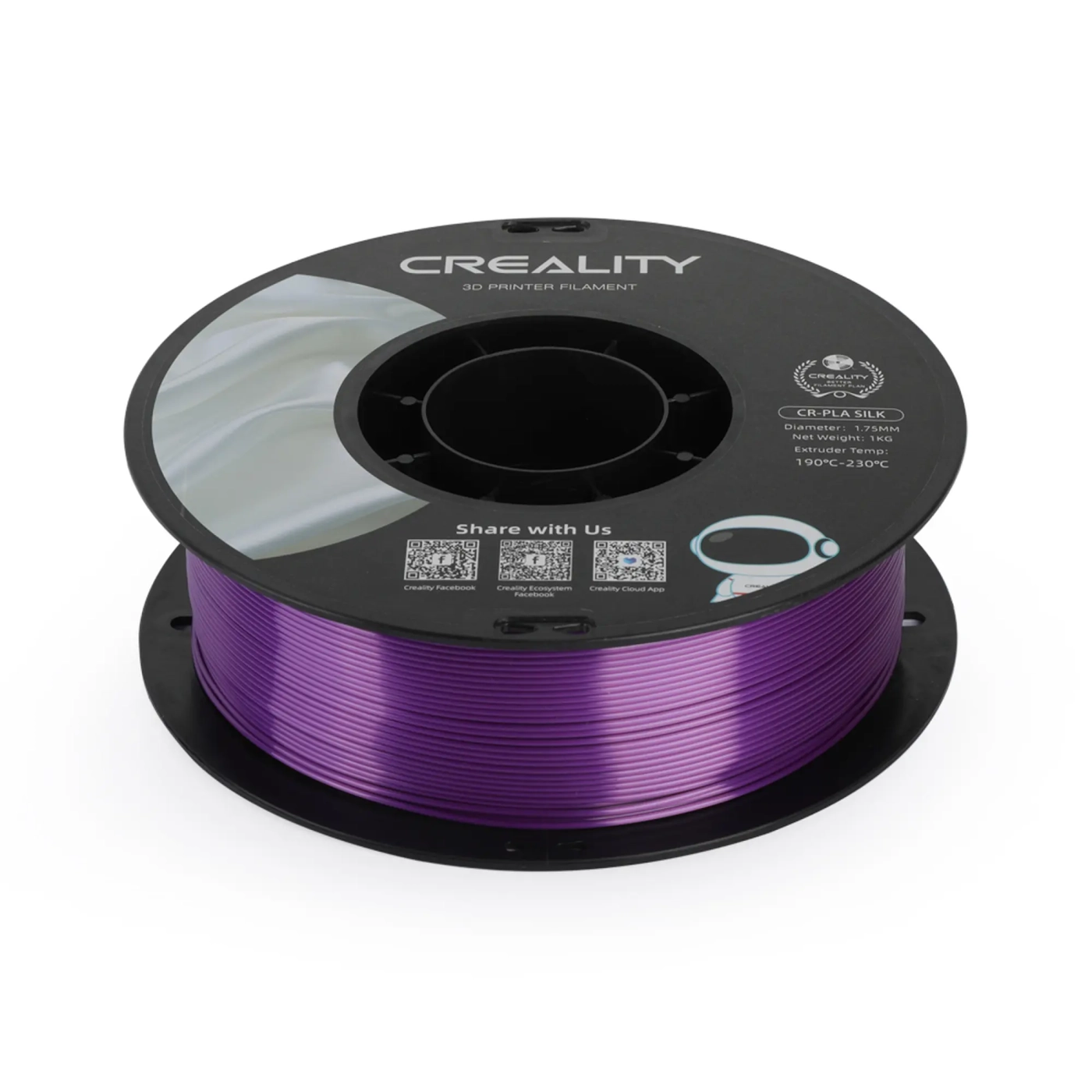 Купить PLA Filament (пластик) для 3D принтера CREALITY шелковый блеск 1кг, 1.75мм, фиолетовый - фото 4