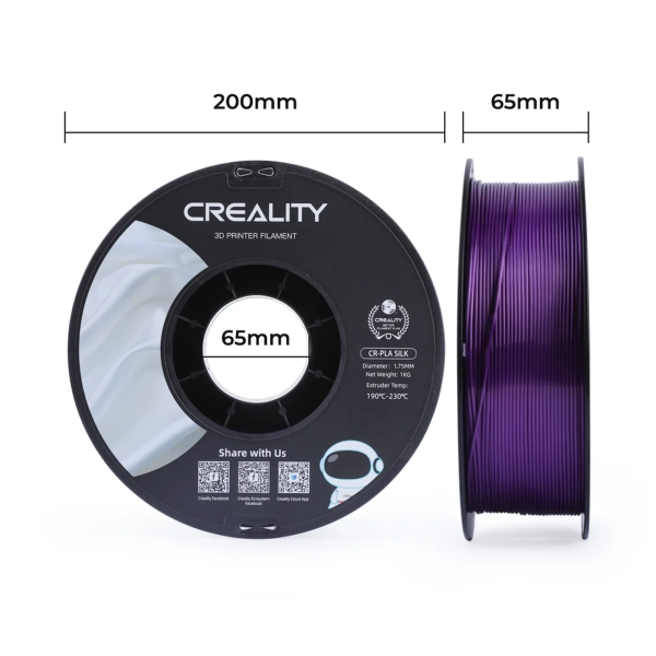 Купить PLA Filament (пластик) для 3D принтера CREALITY шелковый блеск 1кг, 1.75мм, фиолетовый - фото 7