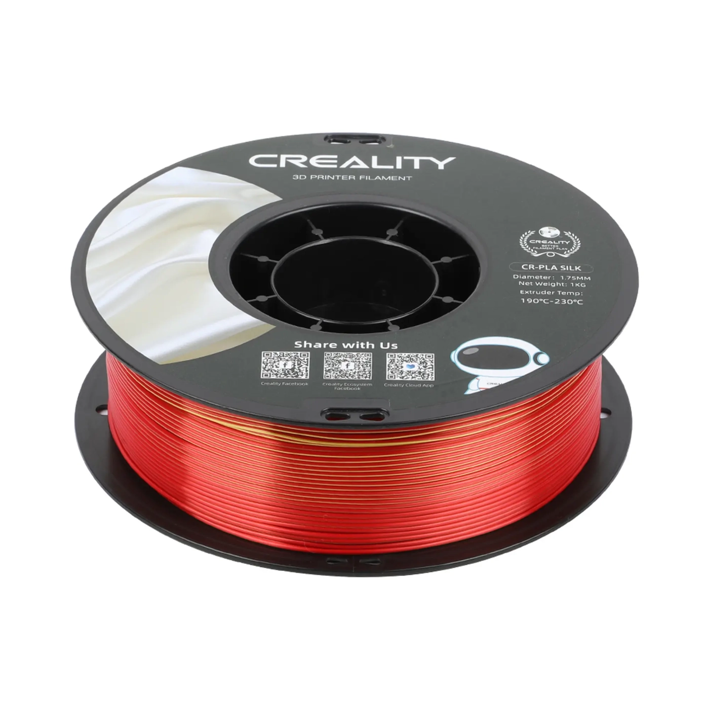 Купити PLA Filament (пластик) для 3D принтера CREALITY шовковий блиск 1кг, 1.75мм, червоне золото - фото 4