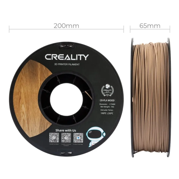 Купить PLA Filament (пластик) для 3D принтера CREALITY древесина 1кг, 1.75мм, светло-коричневий - фото 6