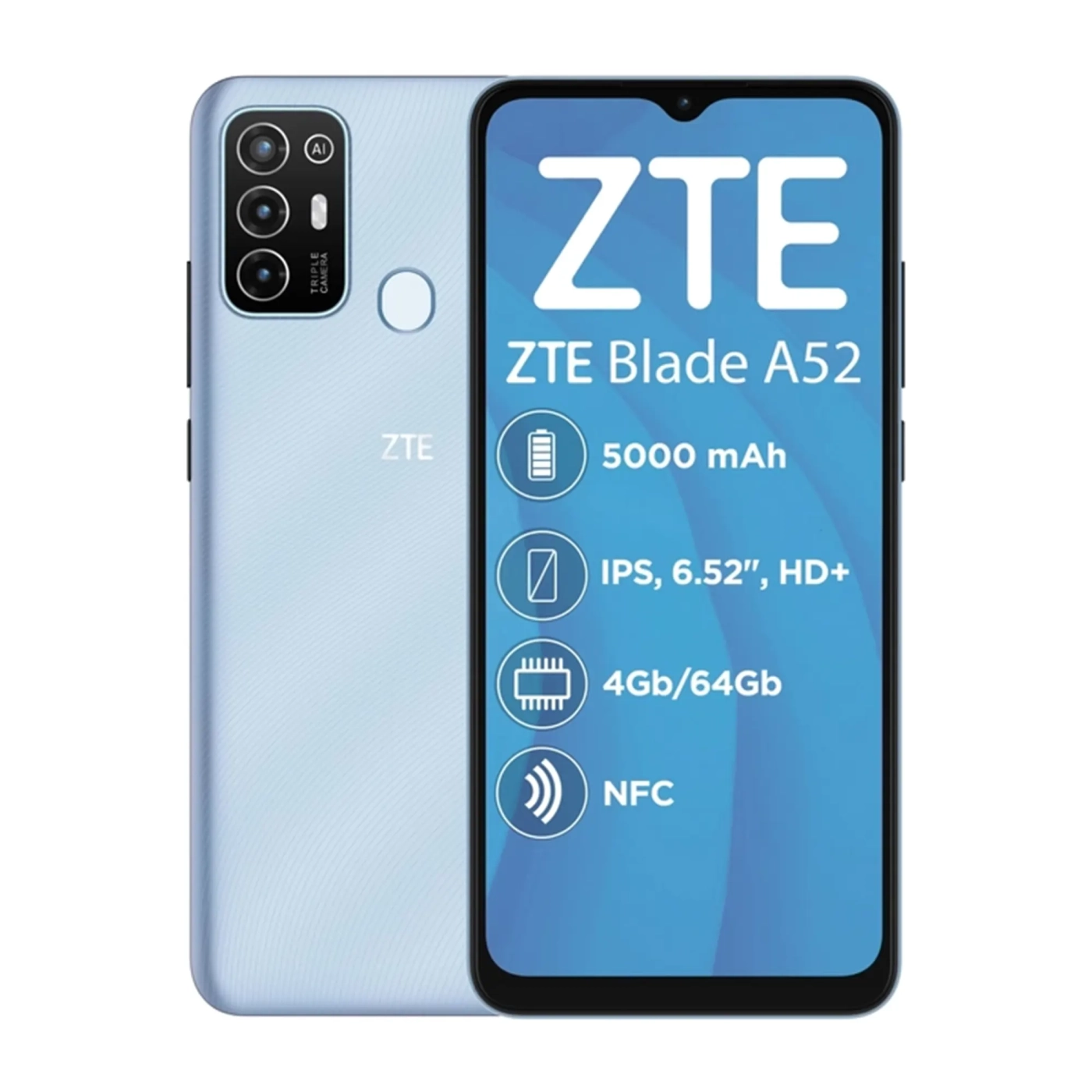 Купить Смартфон ZTE Blade A52 4/64GB Blue (951870) - фото 1