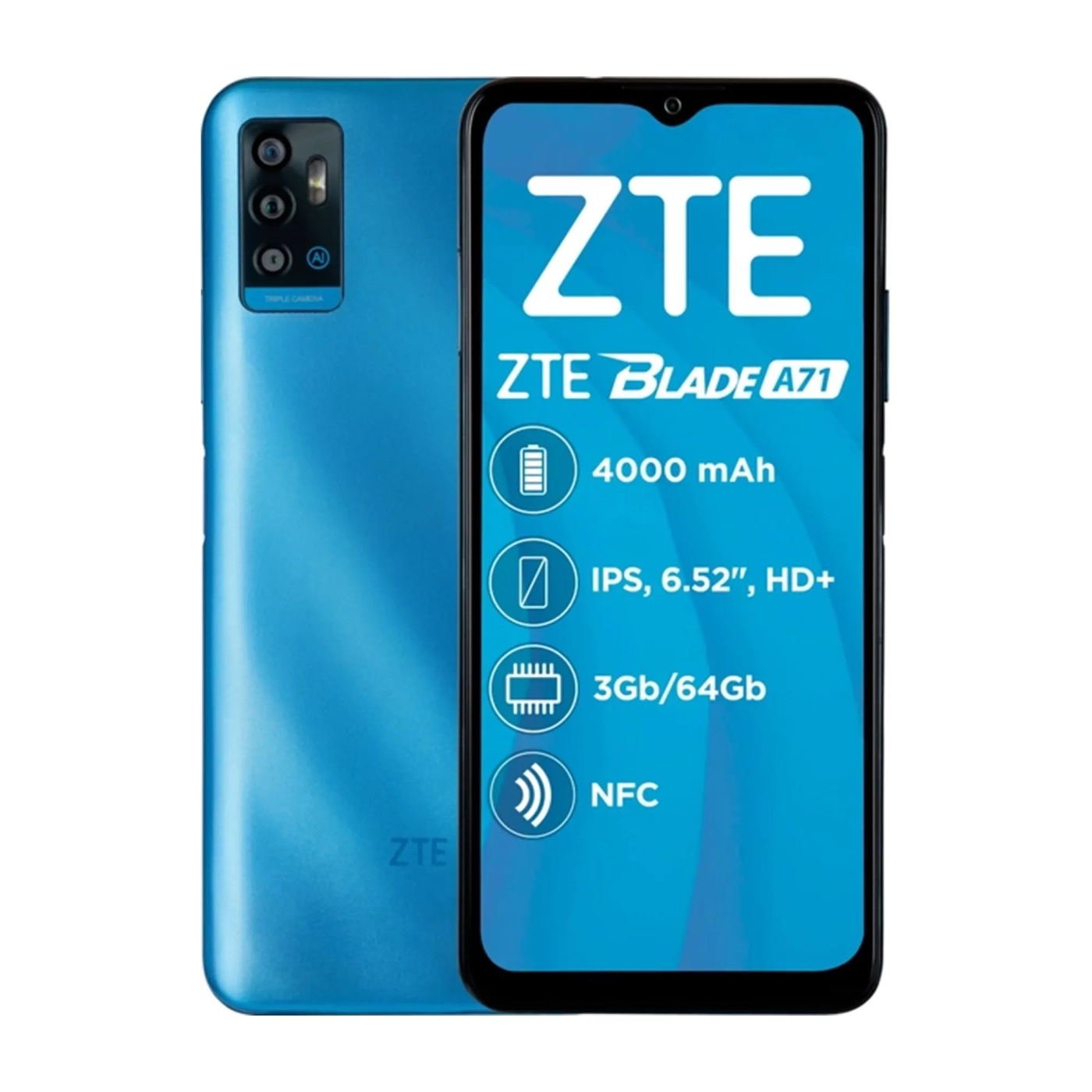 Купить Смартфон ZTE Blade A71 3/64GB Blue (851599) - фото 1