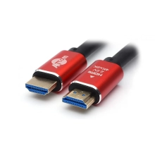 Купить Кабель ATcom HDMI-HDMI Red/Gold, пакет, 4К, ver 2.0, 1m - фото 1