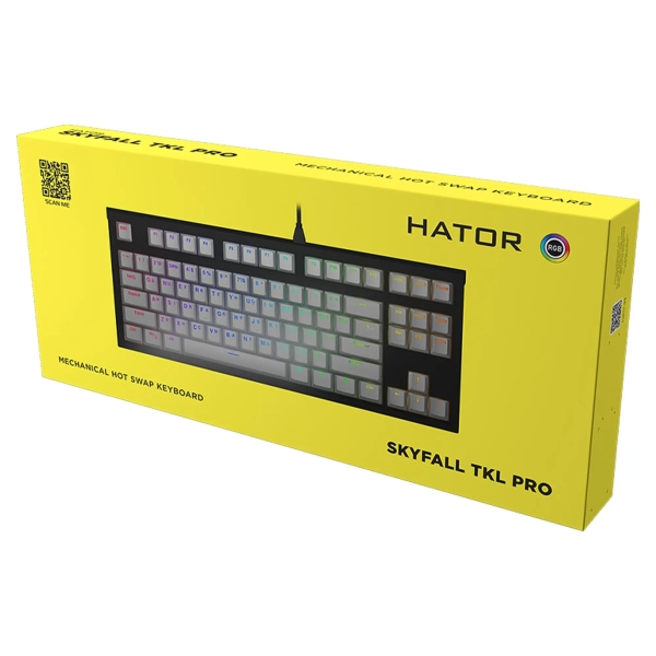 Купить Клавиатура HATOR Skyfall TKL PRO USB Yellow - фото 6