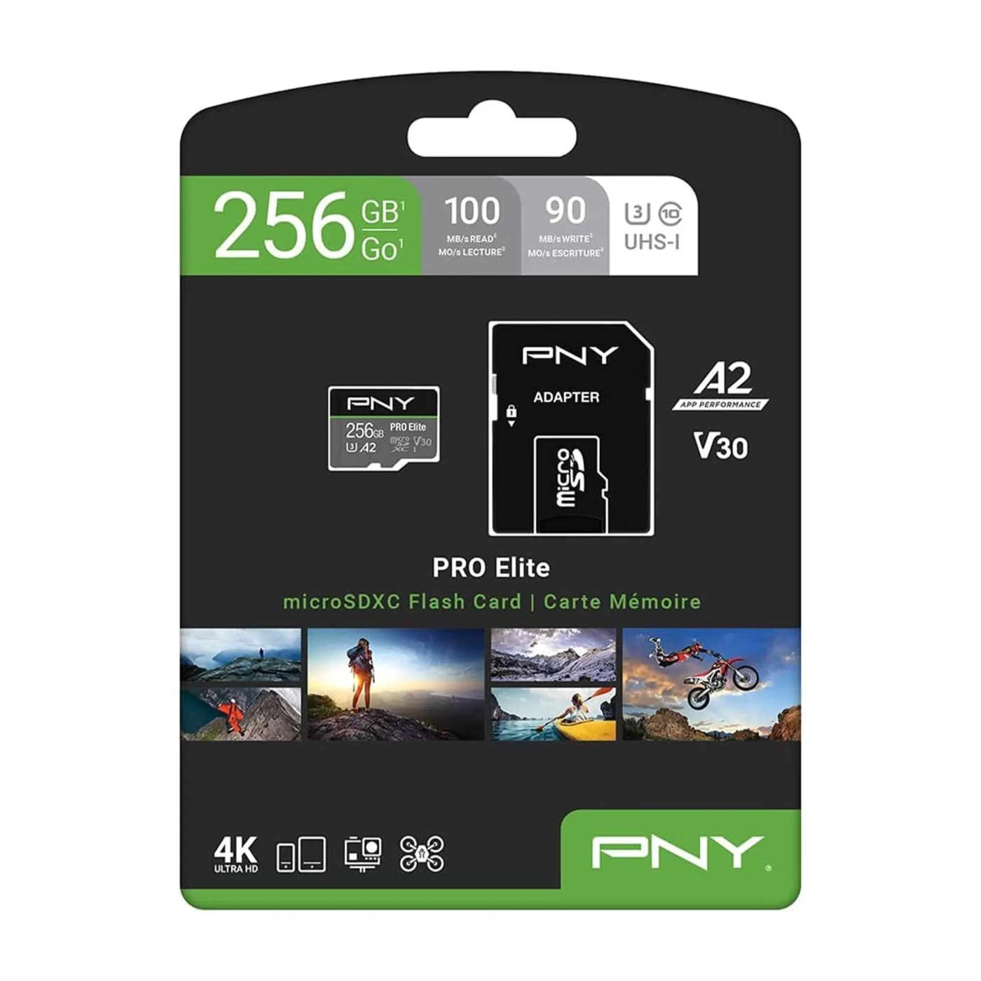 Купити Карта пам'яті PNY MicroSD 256GB C10 UHS-I Card PRO Elite XC (P-SDU256V32100PRO-GE) - фото 4