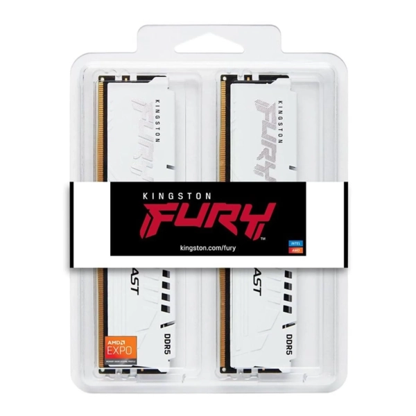 Купить Модуль памяти Kingston FURY Beast White DDR5-6000 32GB (2x16GB) AMD EXPO CL36-38-38 1.25V - фото 5