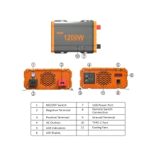 Купить Off-grid инвертор PowMr POW-HV1.2K-12V 12V 220V 1200W - фото 11