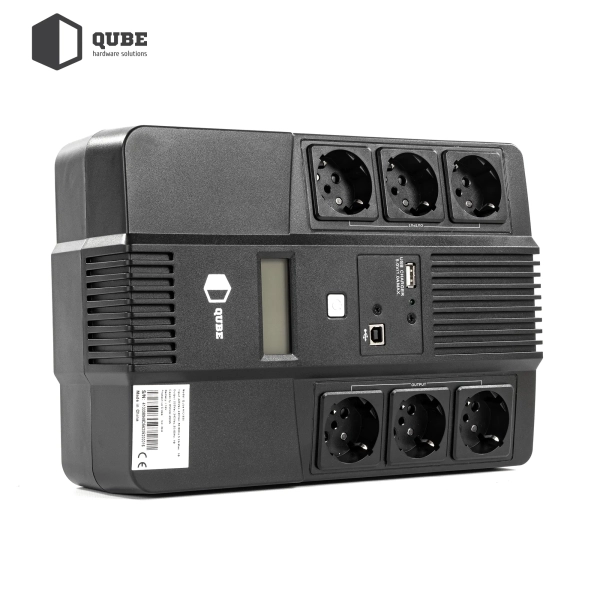 Купить ИБП (UPS) линейно-интерактивный Qube AIO 850, 850VA/480W, LCD, 6 x Schuko, RJ-45, USB - фото 6