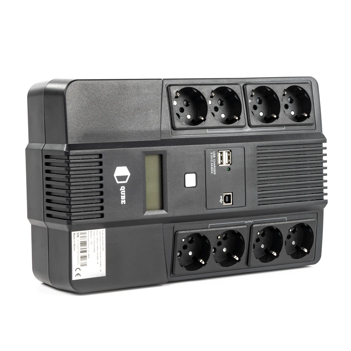 Купить ИБП (UPS) линейно-интерактивный Qube AIO 1050, 1050VA/600W, LCD, 8 x Schuko, RJ-45, USB - фото 7