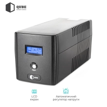 Купити ДБЖ (UPS) лінійно-інтерактивний Qube DG 1050, 1050VA/600W, LCD, 4 x Schuko, RJ-45, USB - фото 3