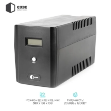 Купити ДБЖ (UPS) лінійно-інтерактивний Qube DG 2050, 2050VA/1200W, LCD, 4 x Schuko, RJ-45, USB - фото 2