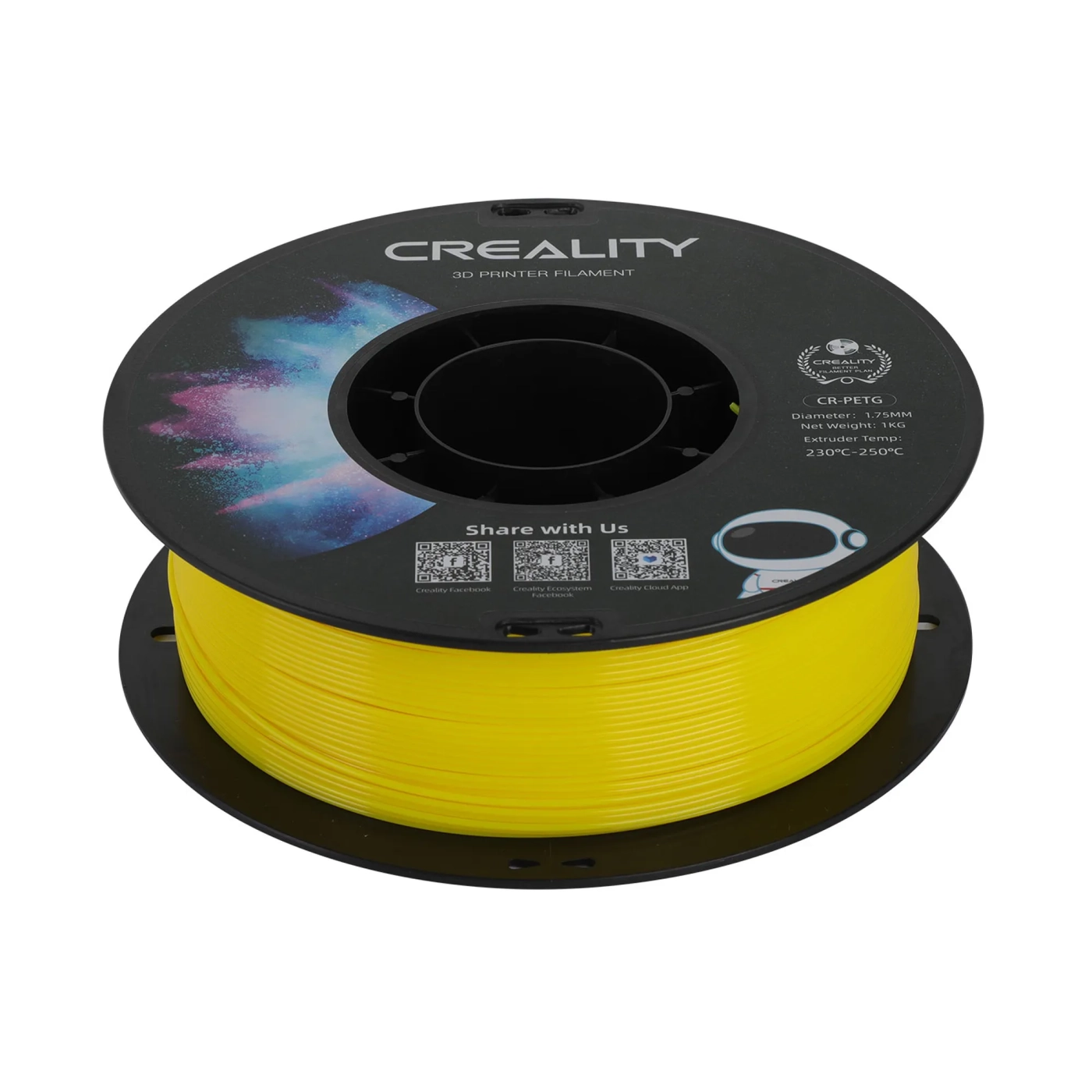 Купить PETG Filament (пластик) для 3D принтера CREALITY 1кг, 1.75мм, желтый (3301030033) - фото 4