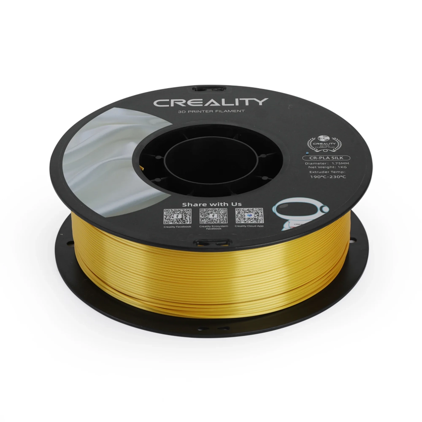 Купити PLA Filament (пластик) для 3D принтера CREALITY шовковий блиск 1кг, 1.75мм, золотий - фото 4