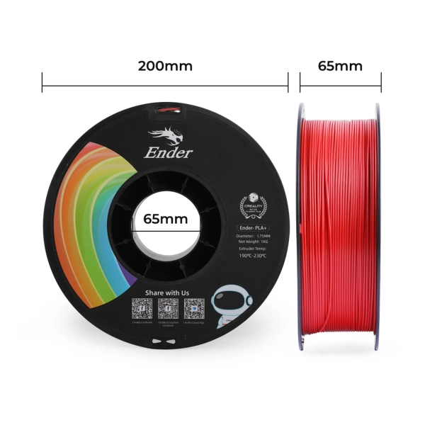 Купити PLA+ Filament (пластик) для 3D принтера CREALITY 1кг, 1.75мм, червоний - фото 7