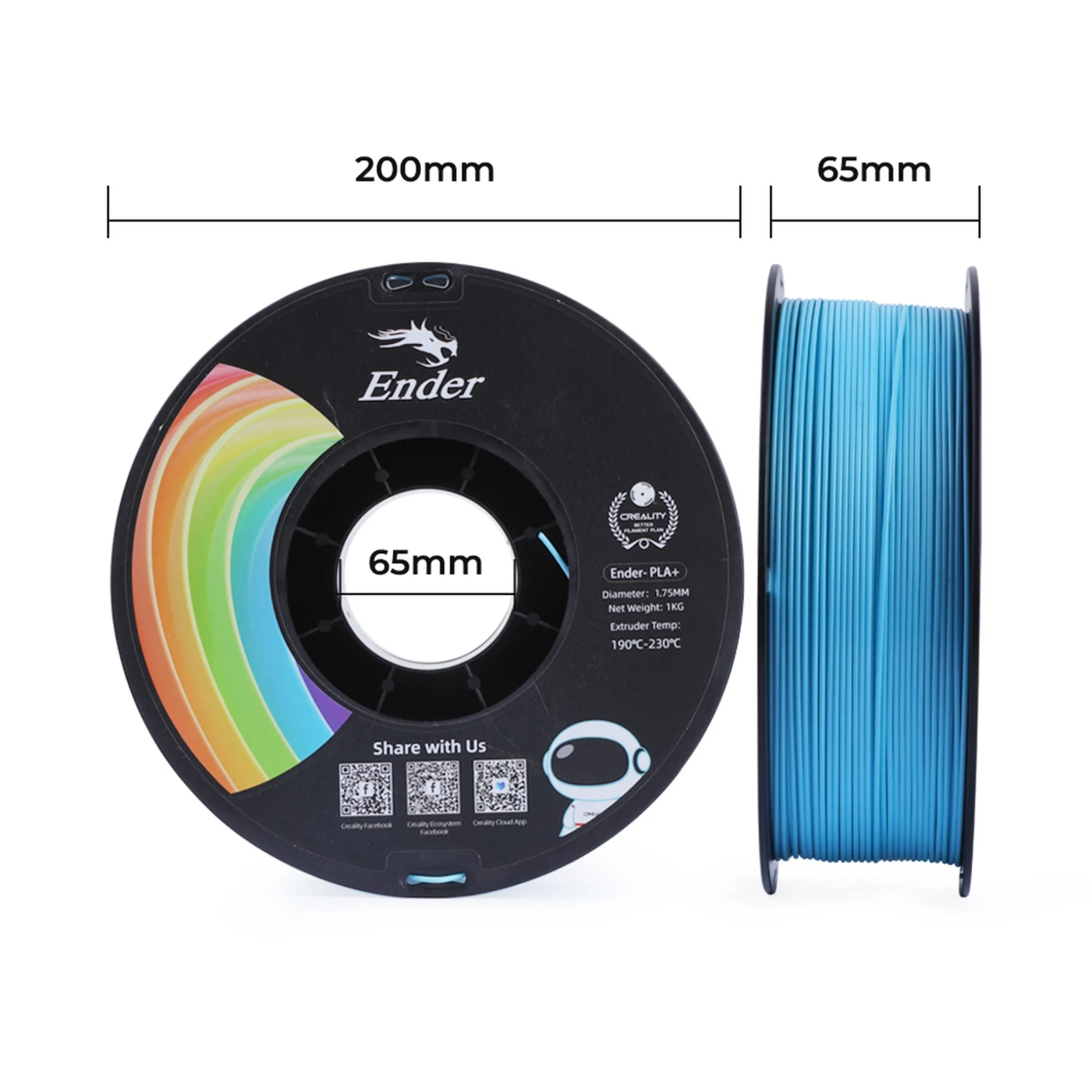 Купити PLA+ Filament (пластик) для 3D принтера CREALITY 1кг, 1.75мм, синій - фото 7
