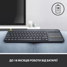 Купити Клавіатура Logitech K400 Plus Wireless Touch Black - фото 7