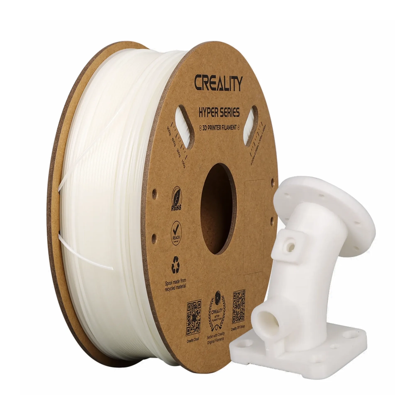 Купить Hyper ABS Filament (пластик) для 3D принтера CREALITY 1кг, 1.75мм, белый - фото 1