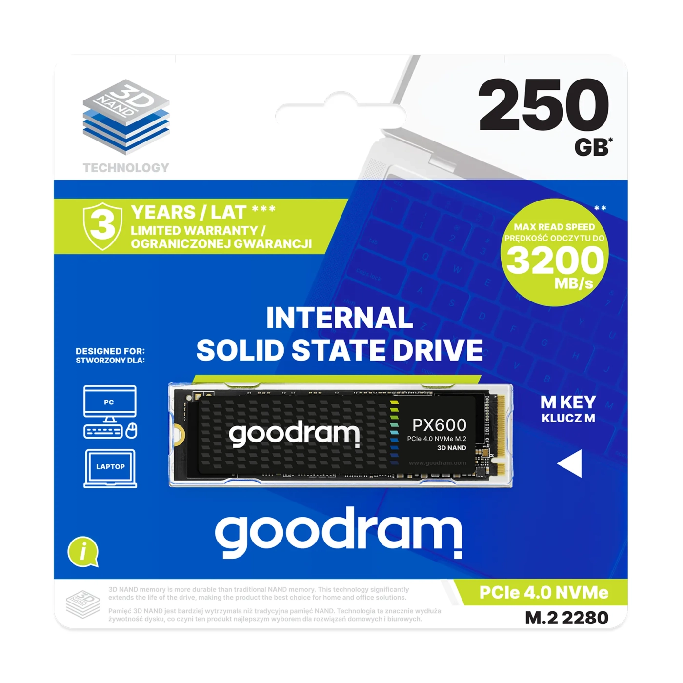Купити SSD GOODRAM PX600 250GB M.2 2280 PCIe 4.0 x4 NVMe 3D TLC - фото 3