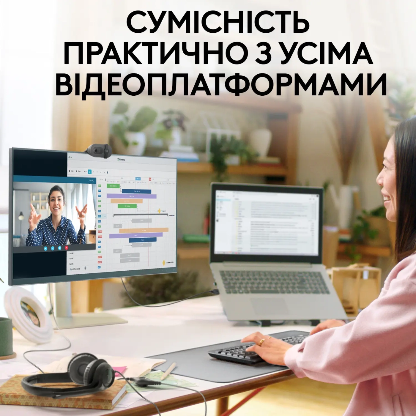 Купити Веб-камера Logitech Brio 100 FHD Graphite - фото 7