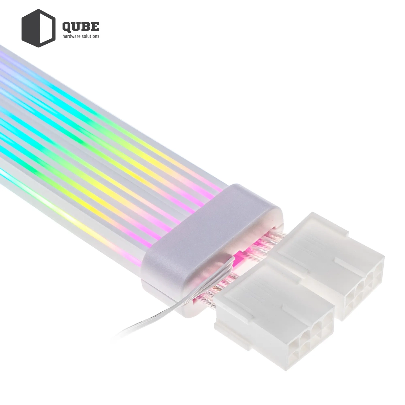 Купити Кабель для ПК Qube RGB 12+4pin to 2x8pin VGA, White - фото 5