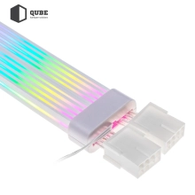 Купити Кабель для ПК Qube RGB 12+4pin to 2x8pin VGA, White - фото 5